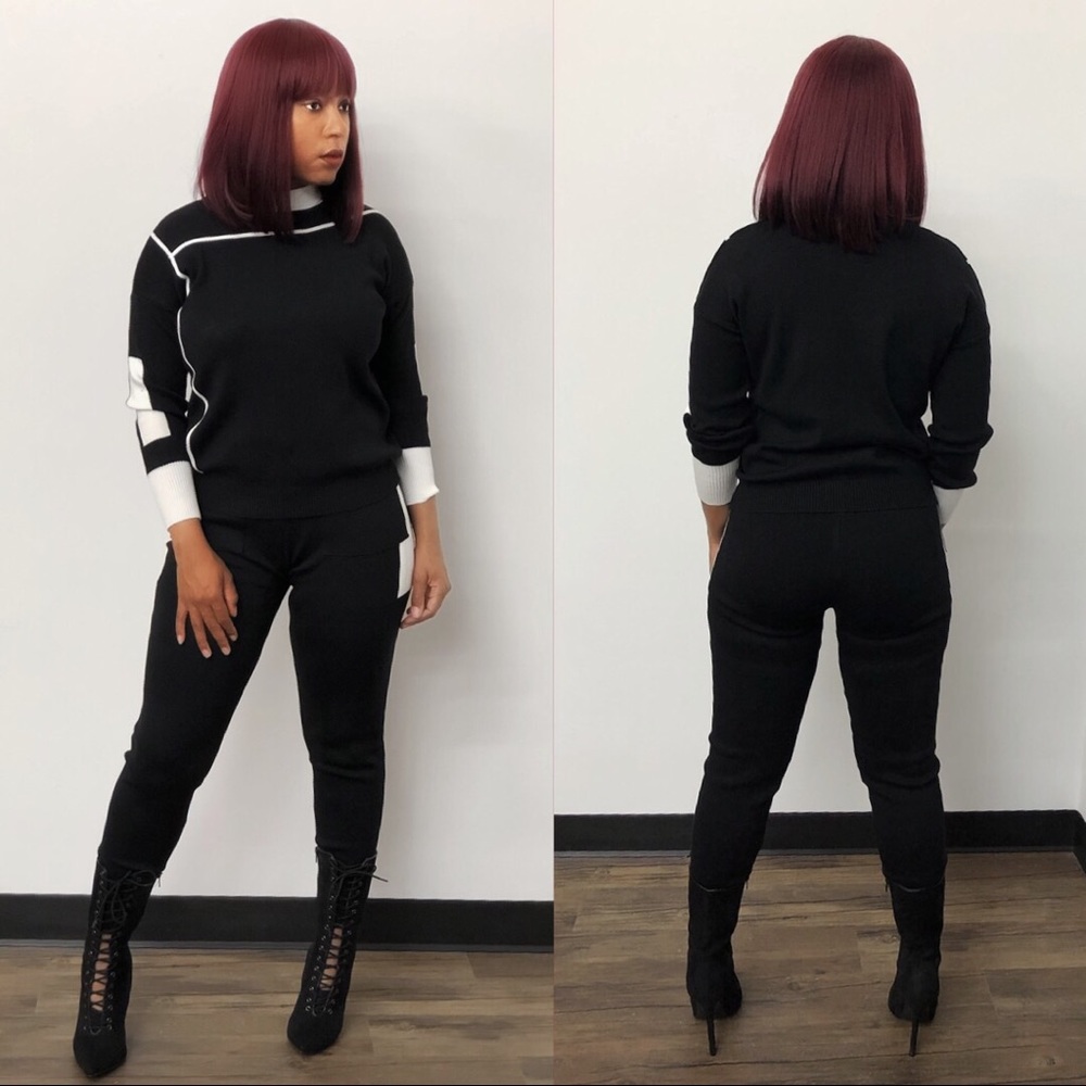 Black & White 2-Pc Sweater Set